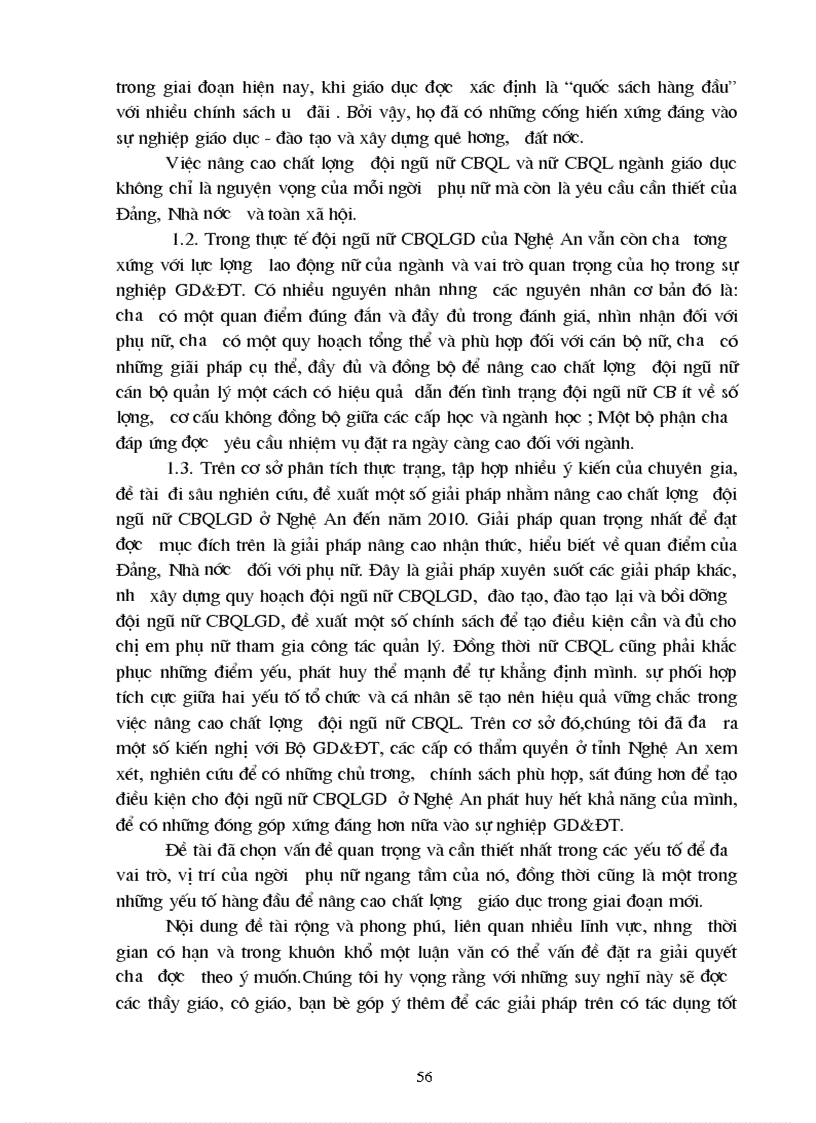 image for page Một số giải pháp nâng cao chất lượng đội ngũ nữ cán bộ quản lý giáo dục ở nghệ an giai đoạn 2003 2010