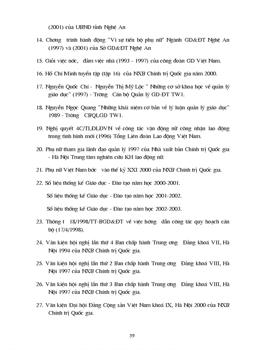 image for page Một số giải pháp nâng cao chất lượng đội ngũ nữ cán bộ quản lý giáo dục ở nghệ an giai đoạn 2003 2010