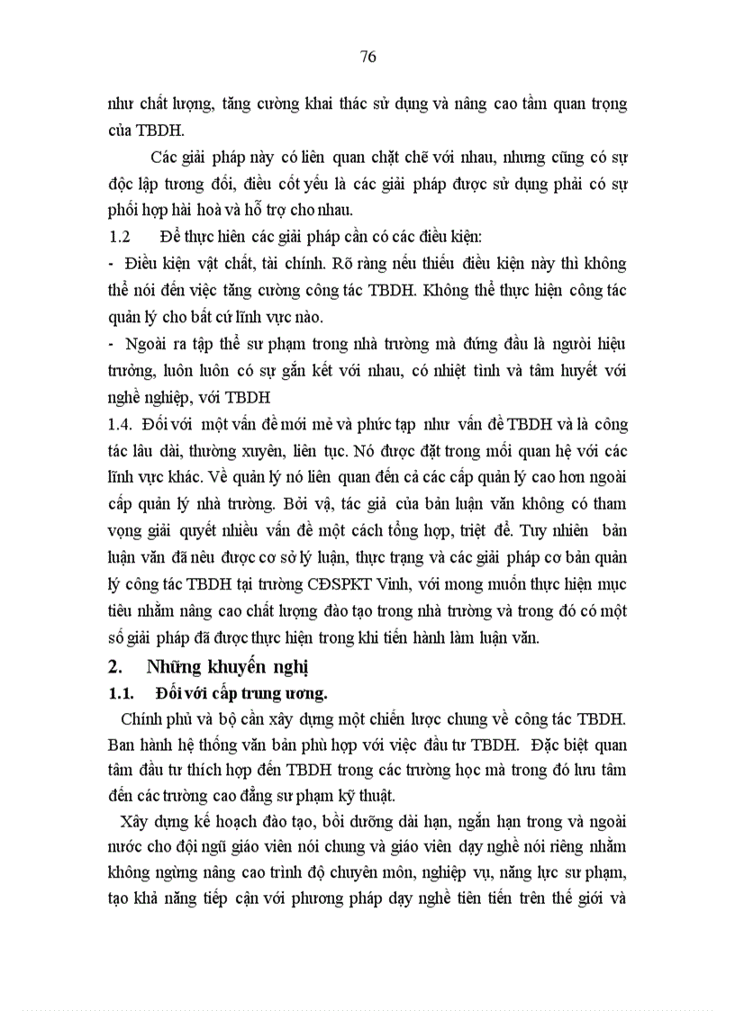 image for page Một số giải pháp quản lý công tác thiết bị dạy học nhằm nâng cao chất lượng đào tạo ở trường CĐSPKế toán Vinh