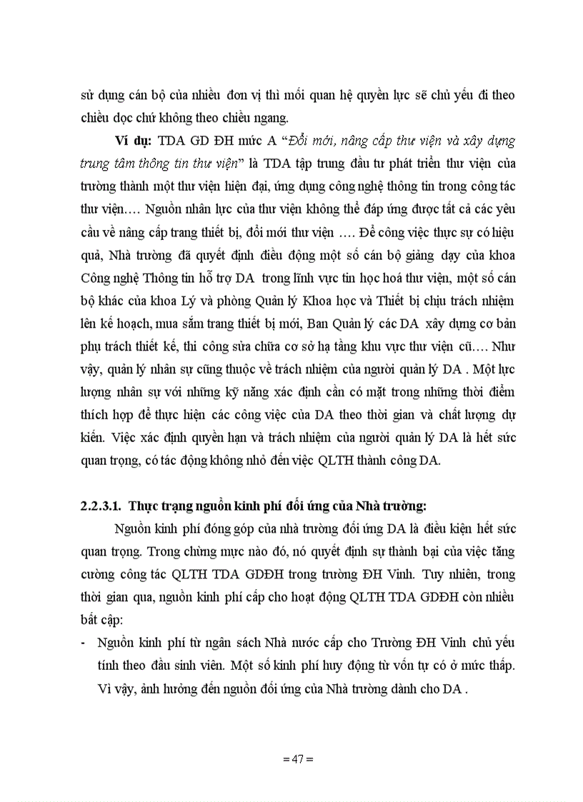 image for page Một số biện pháp tăng cường QLTH DA GDĐH nhằm góp phần nâng cao chất lượng đào tạo ở trường ĐH Vinh