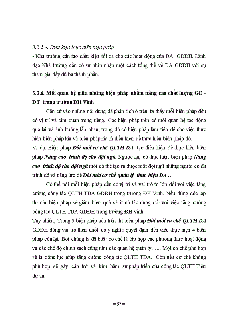 image for page Một số biện pháp tăng cường QLTH DA GDĐH nhằm góp phần nâng cao chất lượng đào tạo ở trường ĐH Vinh