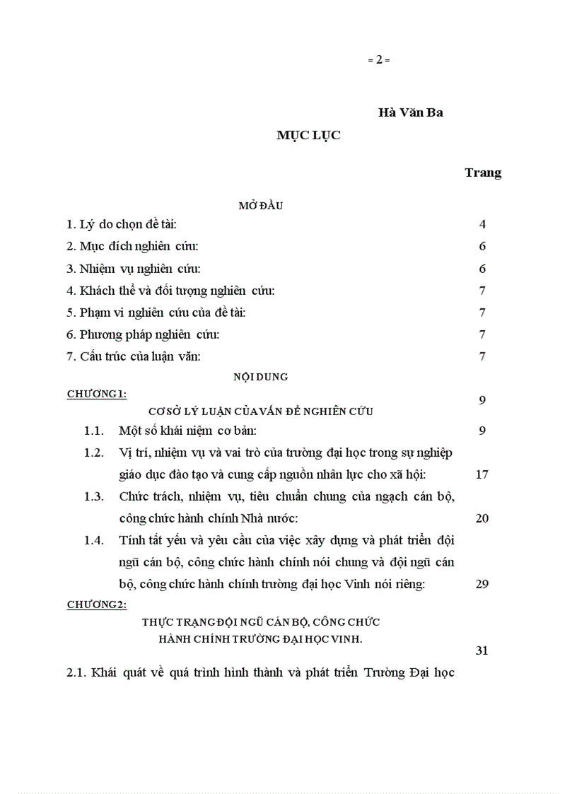 image for page Một số giải pháp xây dựng và phát triển đội ngũ cán bộ công chức hành chính trường Đại học Vinh trong giai đoạn mới