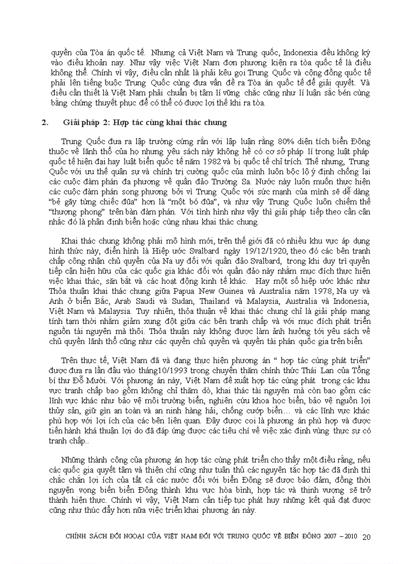 image for page Chính sách đối ngoại của Việt Nam với Trung Quốc về vấn đề biển đông giai đoạn 2007 2010