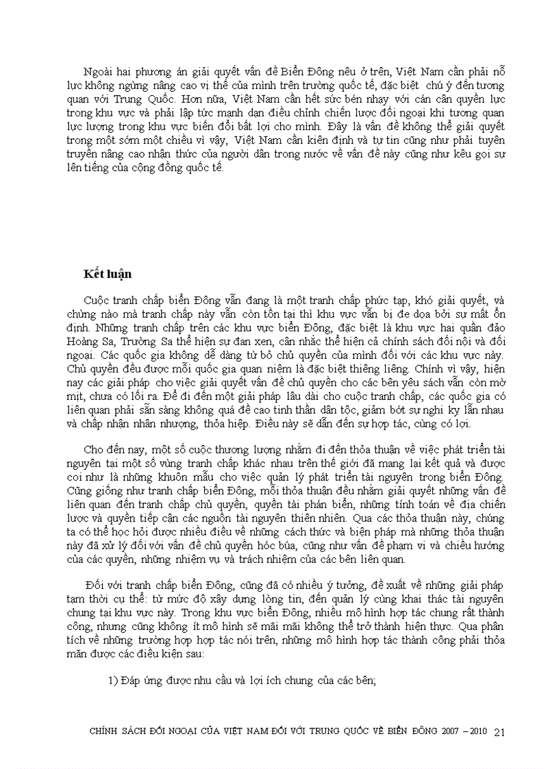 image for page Chính sách đối ngoại của Việt Nam với Trung Quốc về vấn đề biển đông giai đoạn 2007 2010