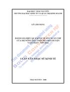 Luận văn đánh giá hiệu quả kinh tế sản xuất chè của hộ nông dân trên địa bàn huyện văn chấn yên bái part