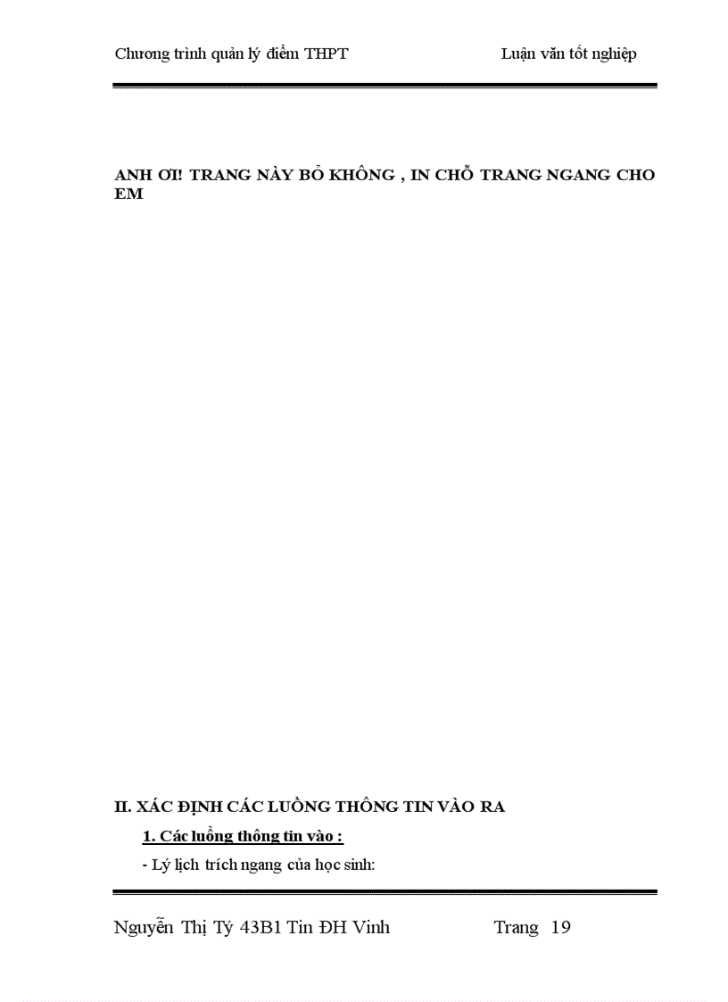 image for page Thiết kế chương trình quản lý điểm THPT