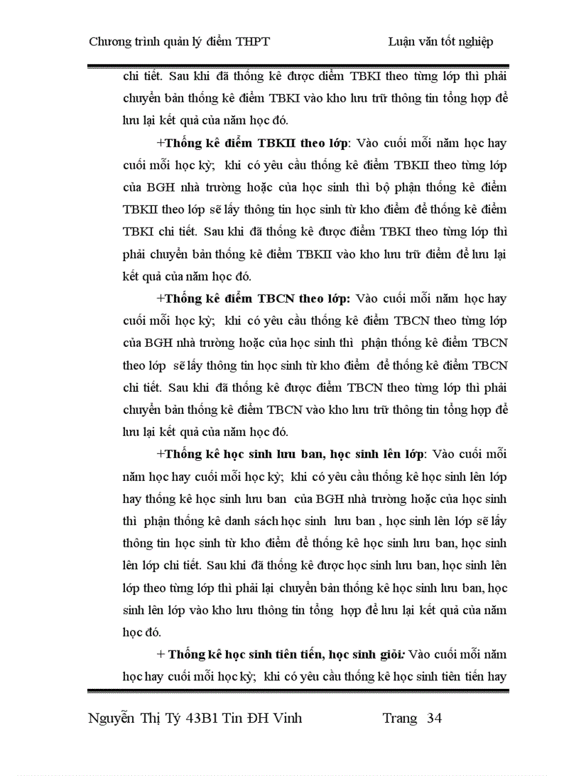 image for page Thiết kế chương trình quản lý điểm THPT