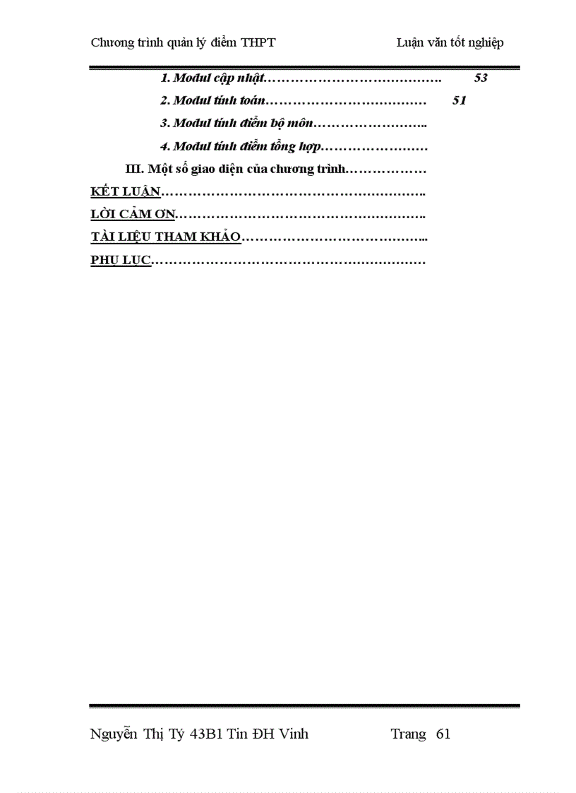 image for page Thiết kế chương trình quản lý điểm THPT