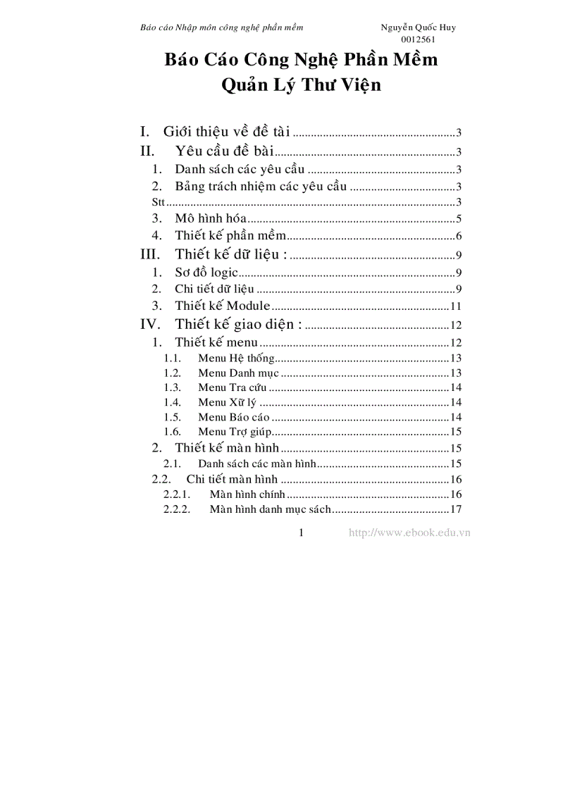 image for page Báo cáo Công nghệ phần mềm Quản lý thư viện