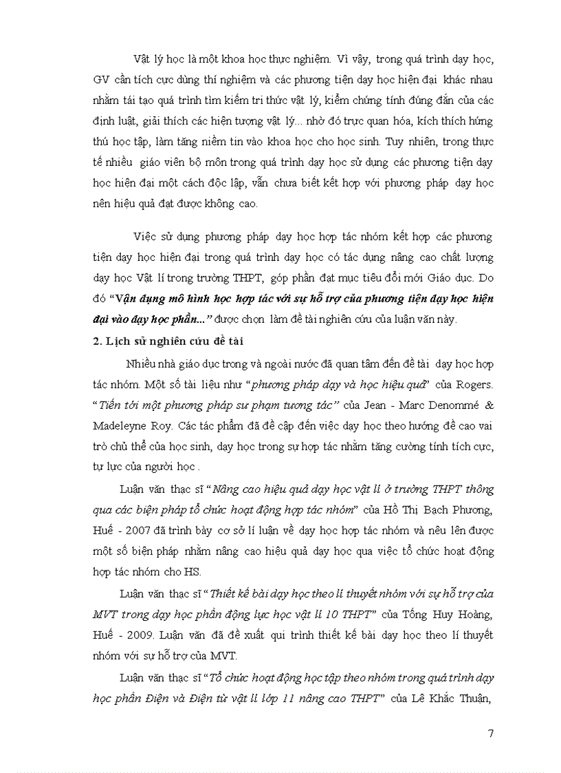 image for page Đề cương luận văn thạc sĩ giáo dục học Môn Vật lý