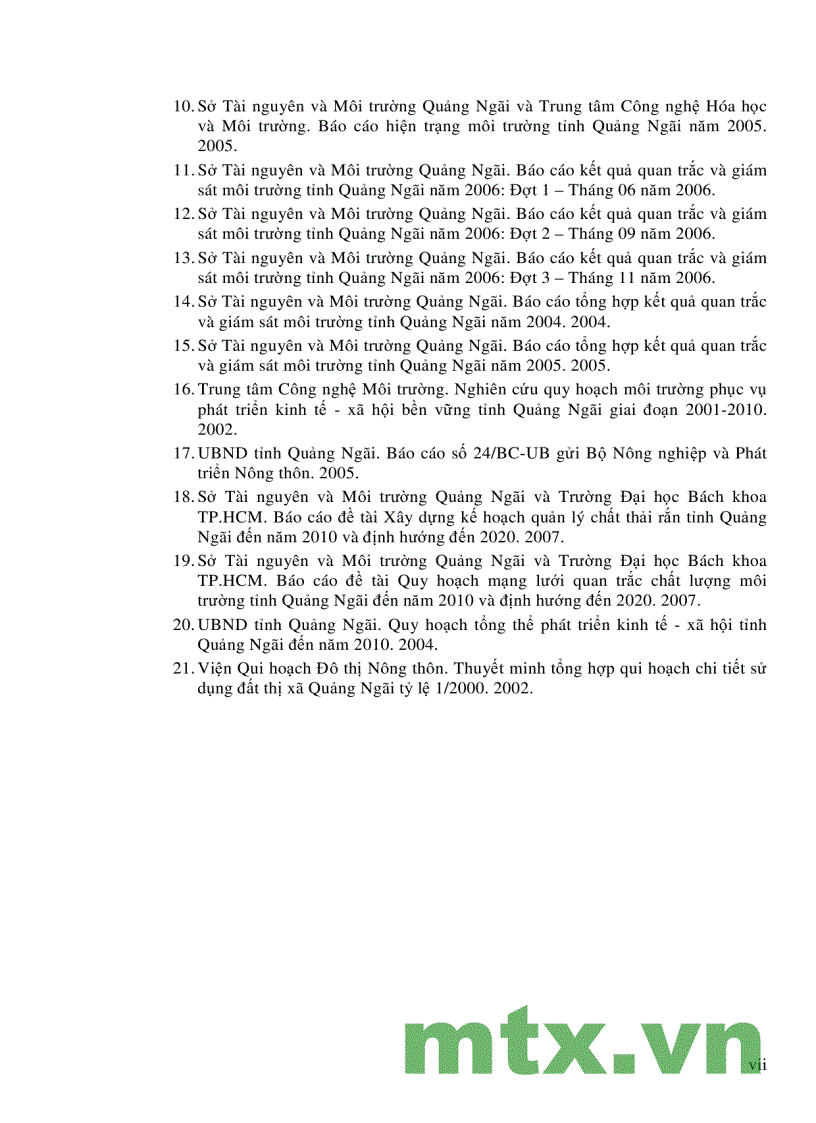 image for page Báo cáo đề tài xây dựng kế hoạch bảo vệ môi trường tỉnh Quảng Ngãi giai đoạn 2006 2010