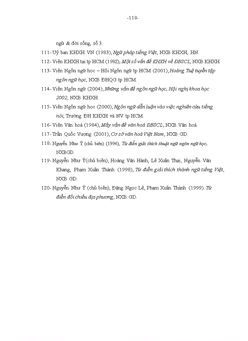 image for page Nghiên cứu về phương ngữ Nam Bộ và định danh trong tiếng việt và trong phương ngữ Nam Bộ