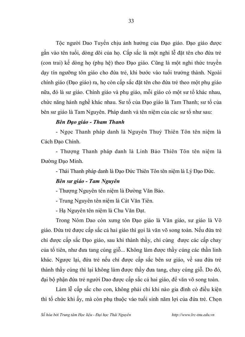 image for page Lễ cấp sắc và tang ma của người dao tuyển ở huyện bảo thắng tỉnh lào cai