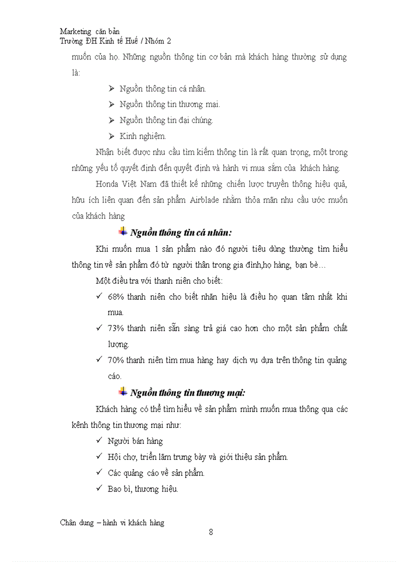 image for page Chân dung khách hàng và phân tích hành vi mua của khách hàng tiêu dùng sản phẩm honda airblade