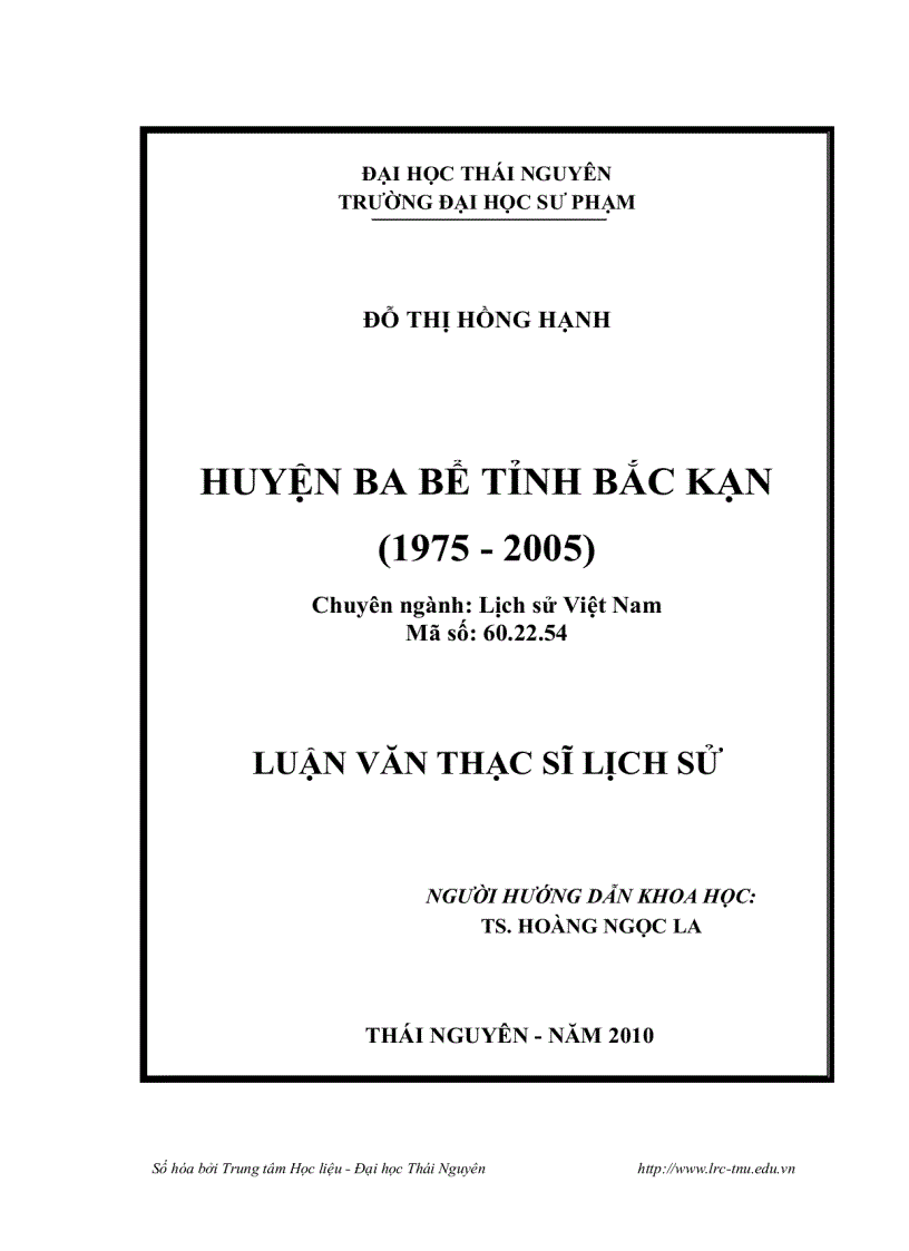 image for page Huyện ba bể tỉnh bắc kạn 1975 2005 chuyên ngành lịch sử