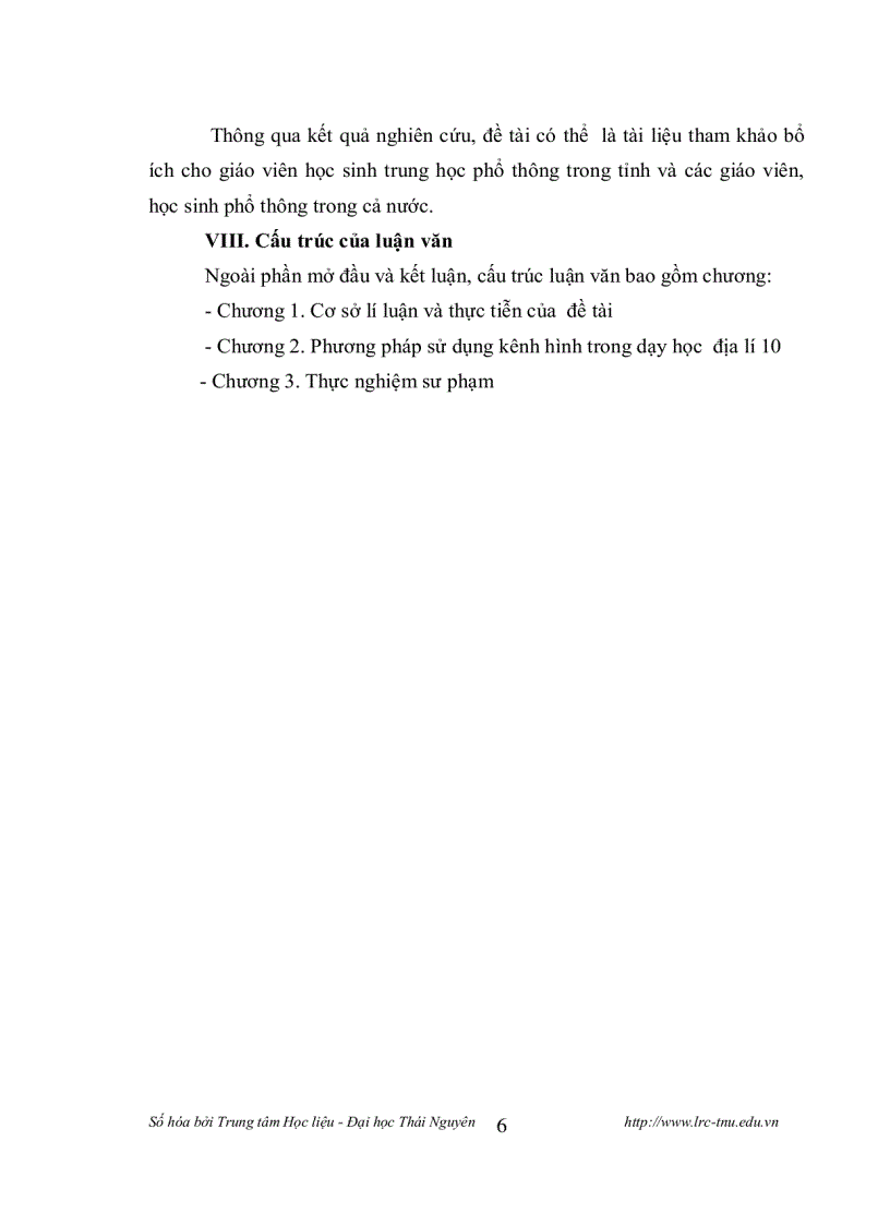 image for page Phương pháp sử dụng kênh hình trong dạy học địa lý 10 PTTH tỉnh Thái Nguyên theo hướng tích cực