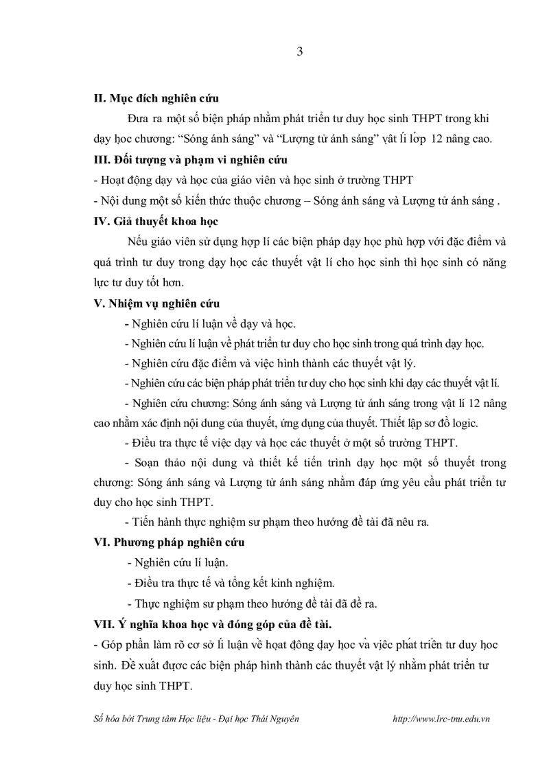 image for page Xây dựng tiến trình dạy học các thuyết về ánh sáng Vật lý 12 nâng cao theo hướng phát triển năng lực tư duy cho học sinh
