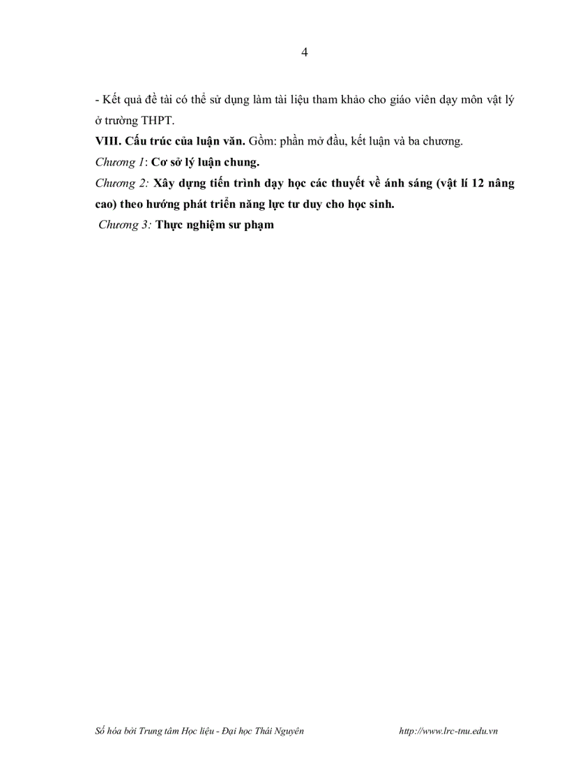 image for page Xây dựng tiến trình dạy học các thuyết về ánh sáng Vật lý 12 nâng cao theo hướng phát triển năng lực tư duy cho học sinh