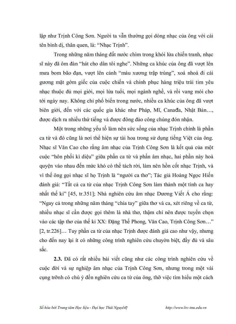 image for page Phương thức so sánh trong ca từ của trịnh công sơn