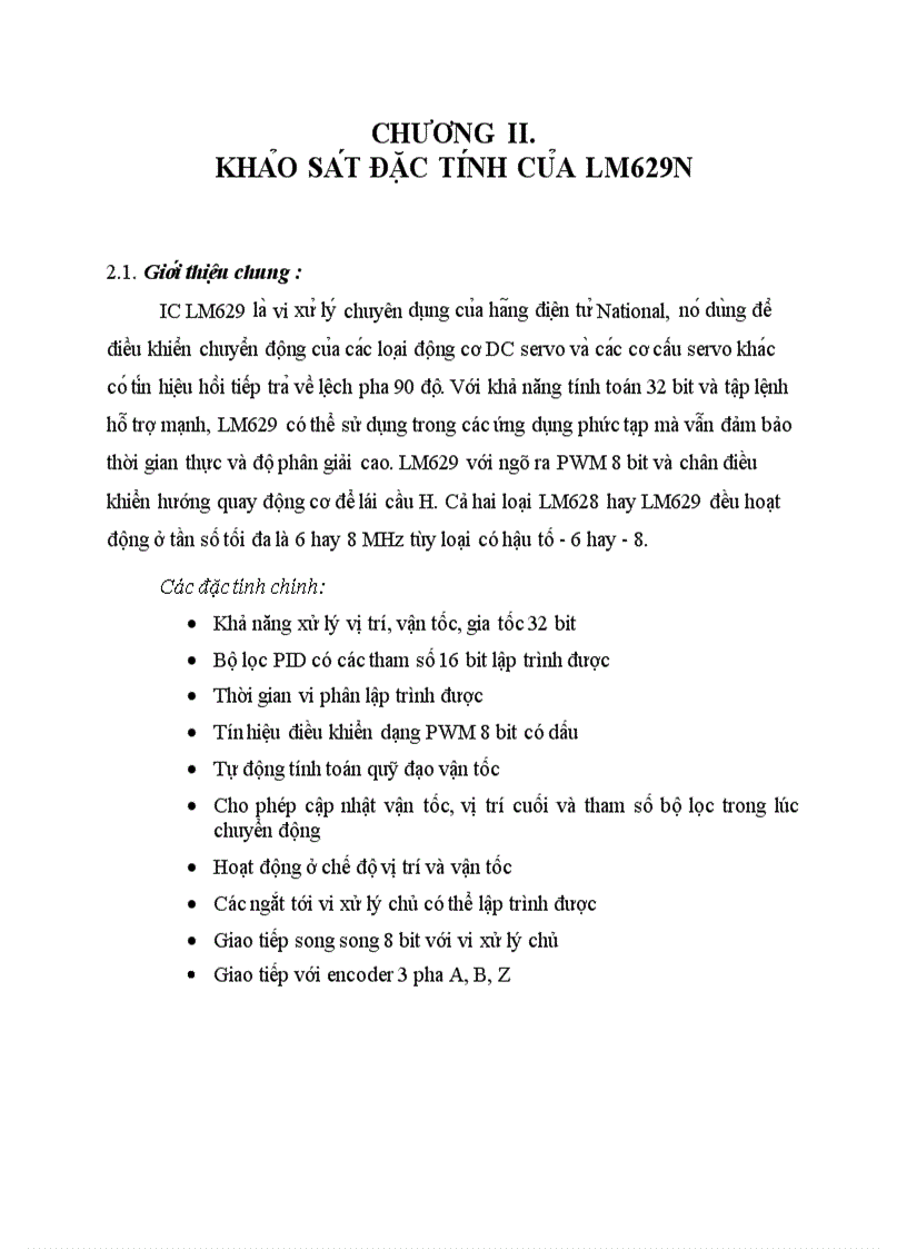 image for page Điều Khiển Động Cơ một chiều Servo dùng IC LM629