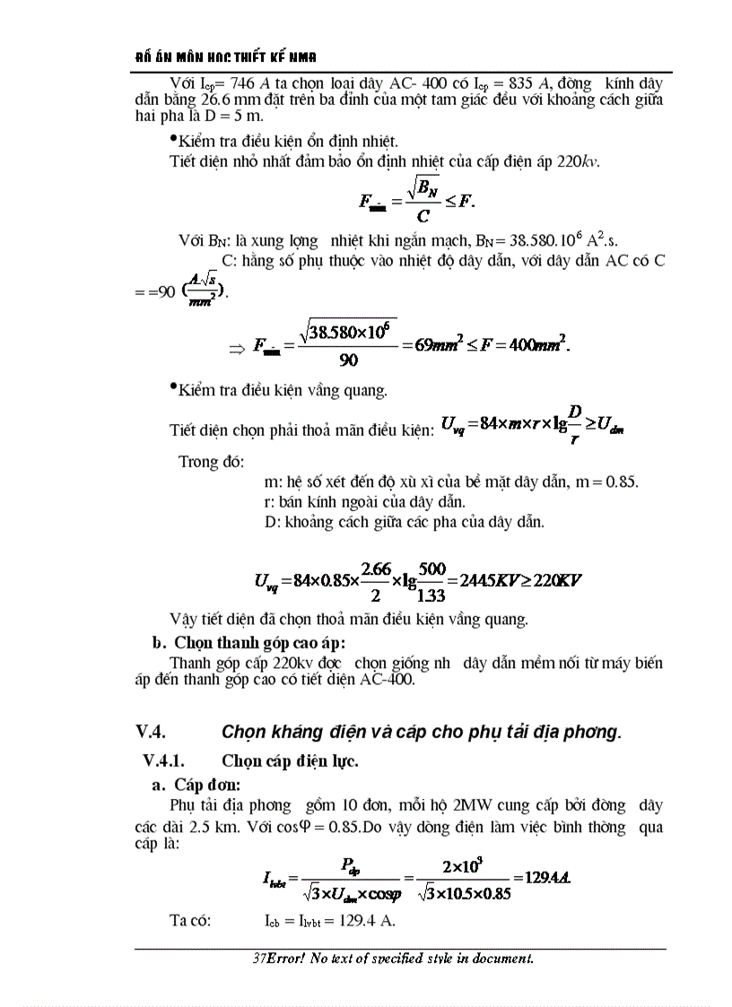 image for page Thiết kế phần điện trong nhà máy điện kiểu nhiệt điện ngưng hơi gồm 4 tổ máy công suất mỗi tổ là 100 MW cấp điện cho phụ tải địa phương 10 5KV và phát vào hệ thống 220KV