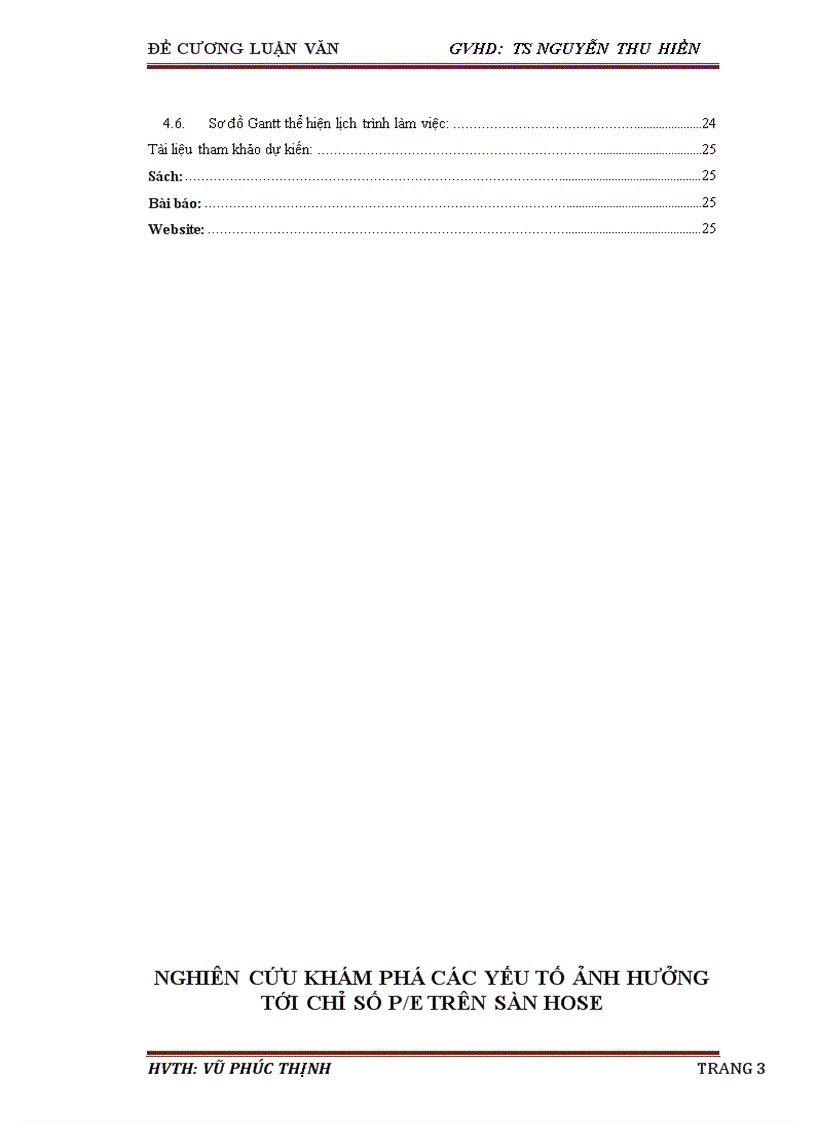 image for page Nghiên cứu khám phá các ỵếu tố ảnh hưởng tới chỉ số P E trên sàn HOSE