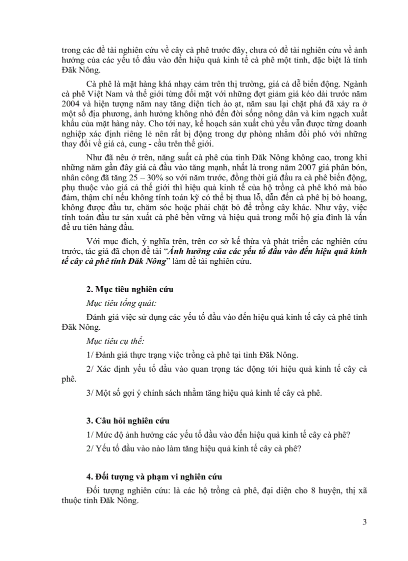 image for page Ảnh hưởng của các yếu tố đầu vào đến hiệu quả kinh tế cây cà phê tỉnh Đăk Nông