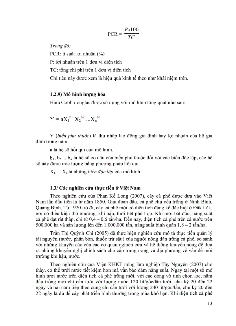 image for page Ảnh hưởng của các yếu tố đầu vào đến hiệu quả kinh tế cây cà phê tỉnh Đăk Nông