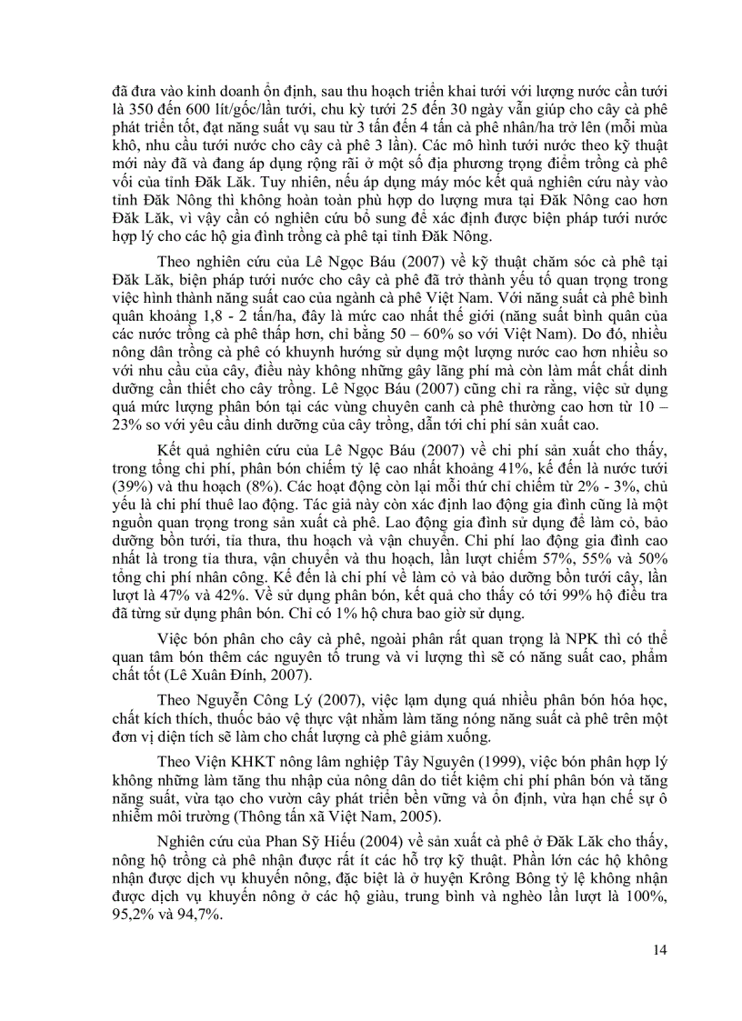 image for page Ảnh hưởng của các yếu tố đầu vào đến hiệu quả kinh tế cây cà phê tỉnh Đăk Nông