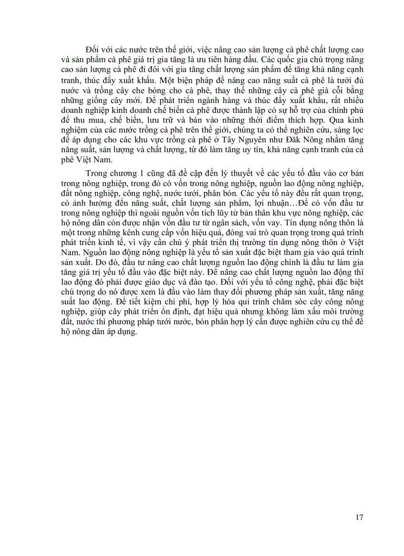 image for page Ảnh hưởng của các yếu tố đầu vào đến hiệu quả kinh tế cây cà phê tỉnh Đăk Nông