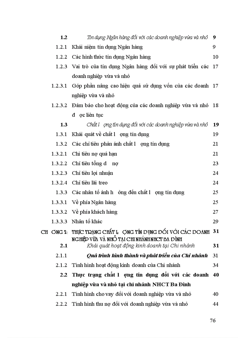 image for page Giải pháp nâng cao chất lượng tín dụng đối với các doanh nghiệp vừa nhỏ tại chi nhánh NHCT Ba Đình