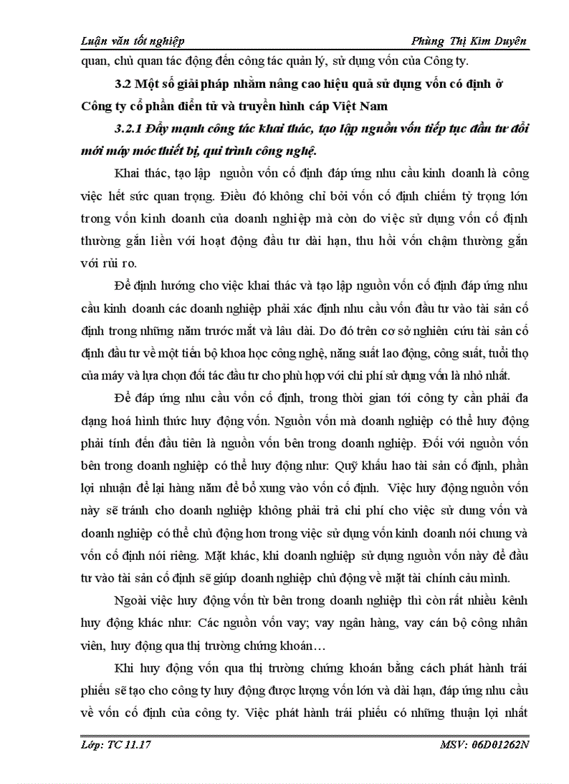image for page Vốn cố định và một số biện pháp chủ yếu nhằm nâng cao hiệu quả sử dụng vốn cố định tại Công ty cổ phần điện tử và truyền hình cáp Việt Nam