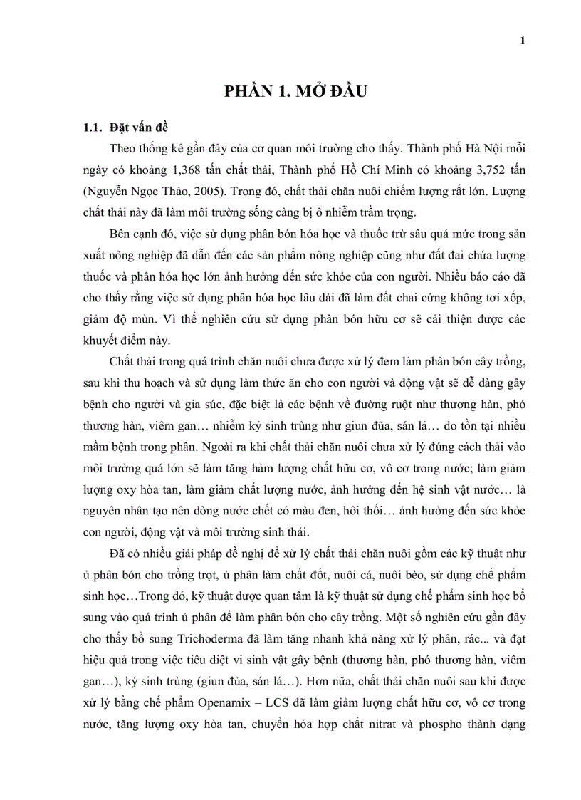 image for page Khảo sát ảnh hƣởng của chế phẩm Openamix LSC và Trichoderma lên xử lý phân bò