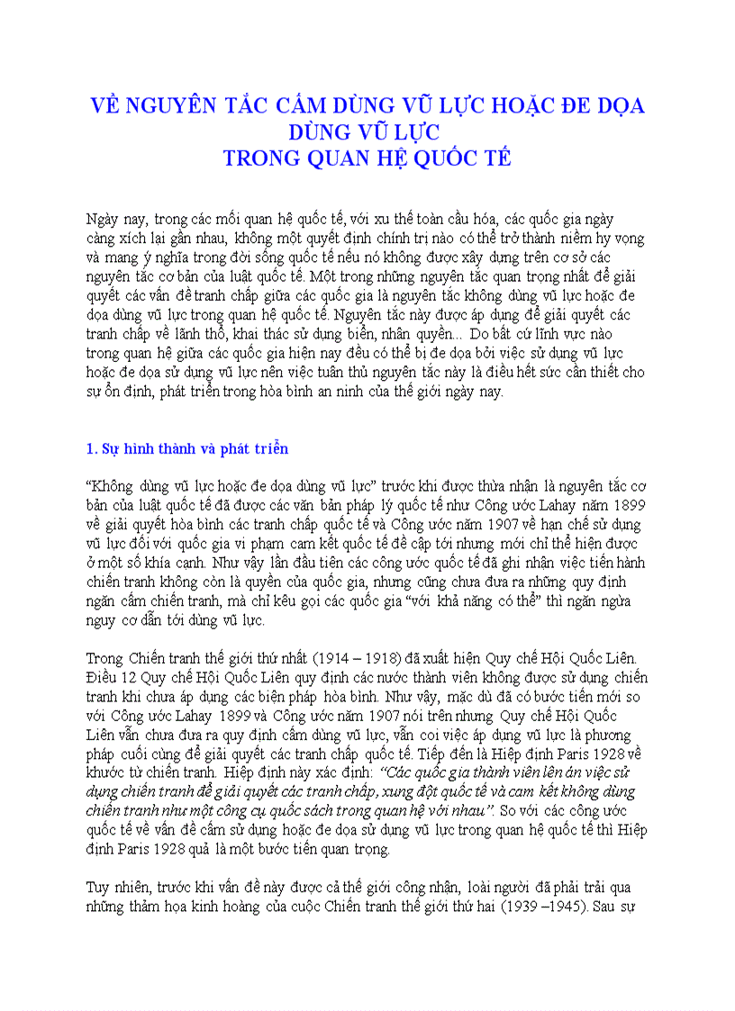 image for page Về nguyên tắc cấm dùng vũ lực hoặc đe doạ dùng vũ lực trong quan hệ quốc tế