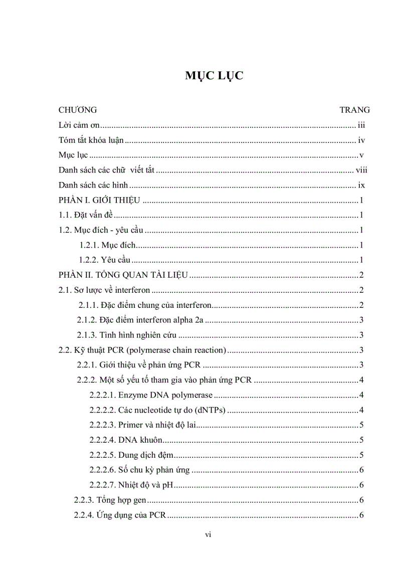 image for page Tổng hợp và tạo dòng phân tử gen interferon alpha 2a