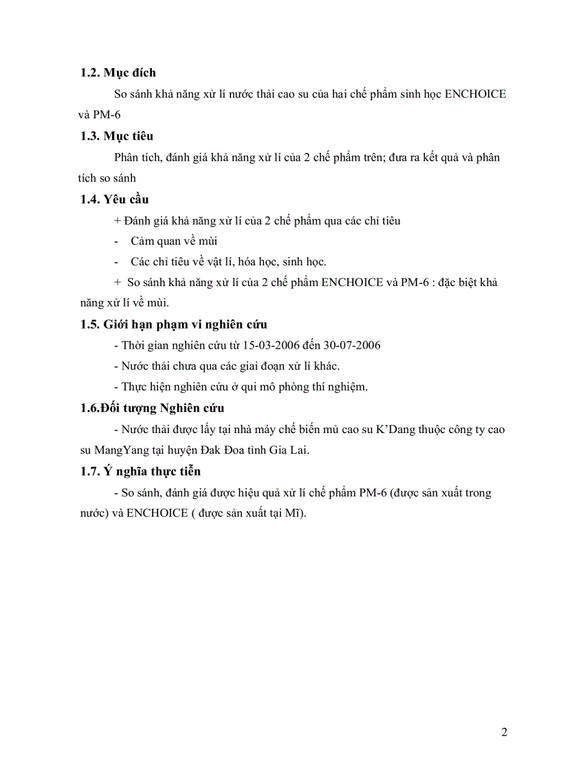 image for page So sánh hiệu quả của hai chế phẩm sinh học pm 6 và enchoice trong xử lý nước thải của quá trình sản xuất mủ cao su