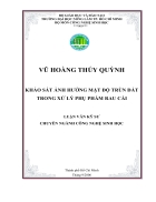 Khảo sát ảnh hưởng mật độ trùn đất trong xử lý phụ phẩm rau cải