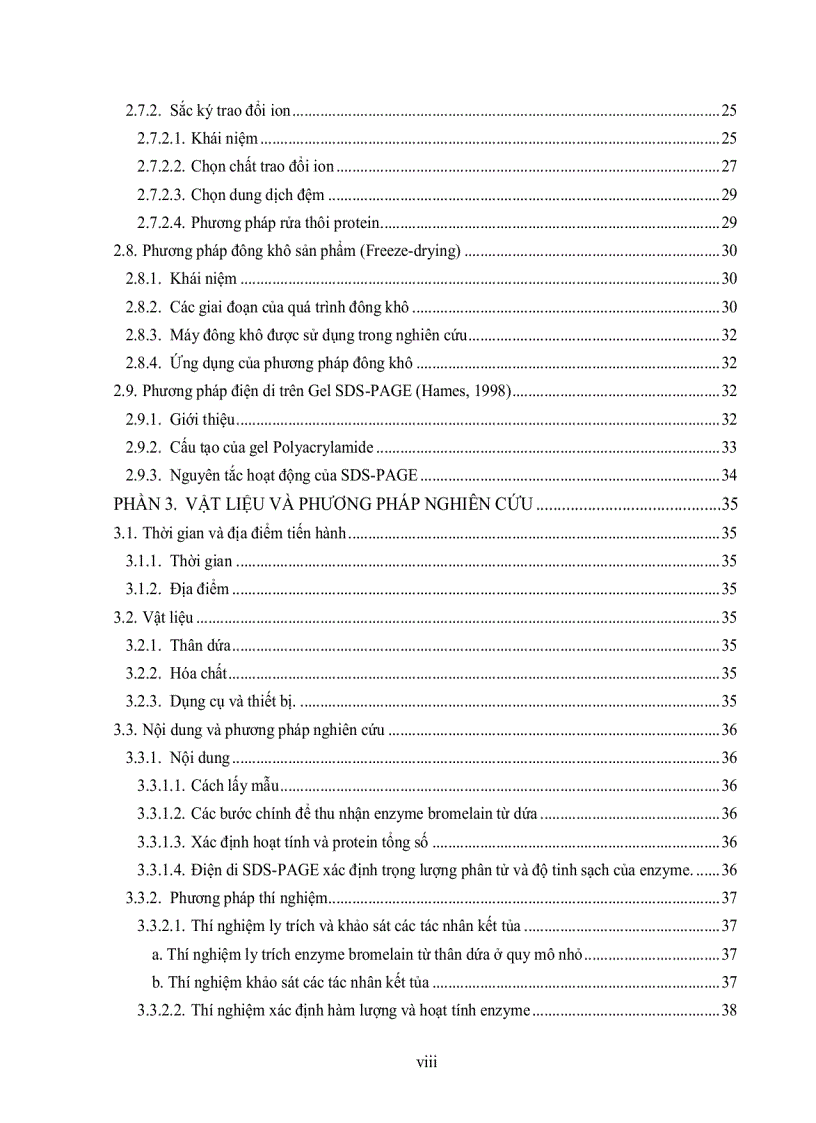 image for page Tinh sạch enzyme bromelain từ thân dứa Ananas comosus L Merr bằng phương pháp sắc ký trao đổi ion