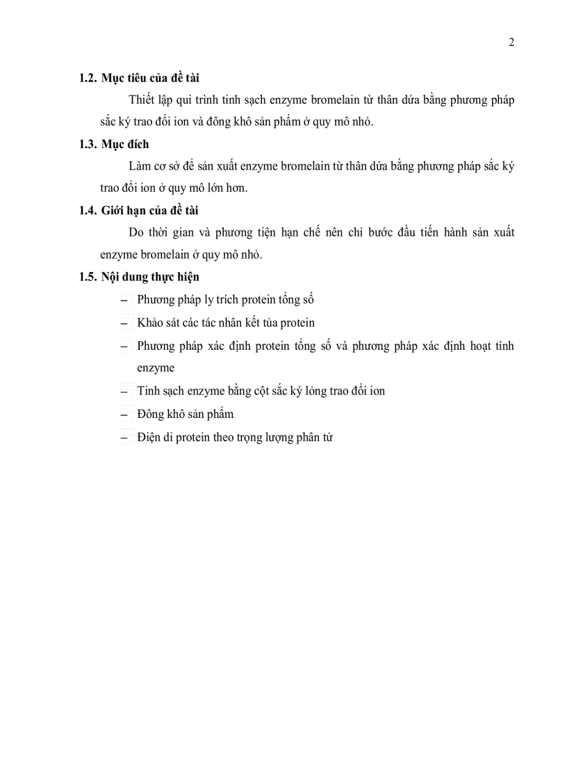 image for page Tinh sạch enzyme bromelain từ thân dứa Ananas comosus L Merr bằng phương pháp sắc ký trao đổi ion