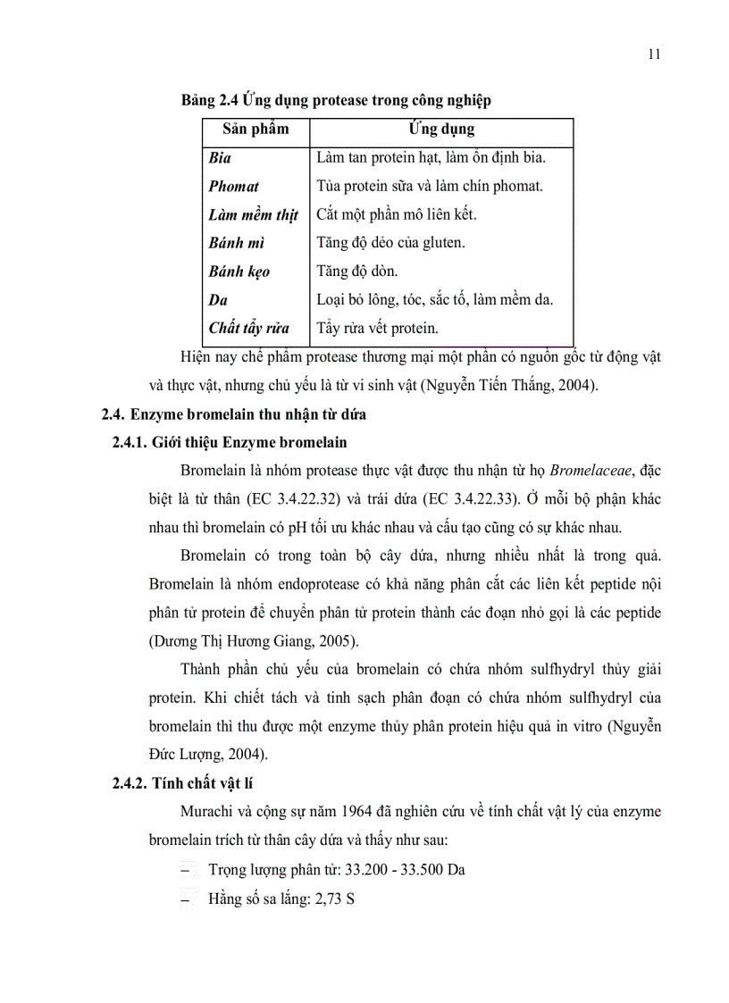 image for page Tinh sạch enzyme bromelain từ thân dứa Ananas comosus L Merr bằng phương pháp sắc ký trao đổi ion
