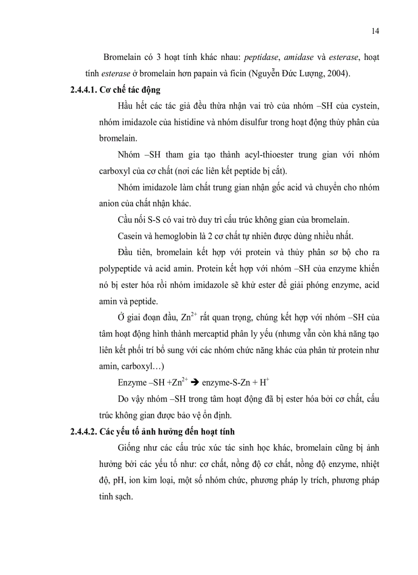 image for page Tinh sạch enzyme bromelain từ thân dứa Ananas comosus L Merr bằng phương pháp sắc ký trao đổi ion