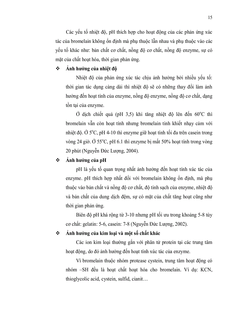 image for page Tinh sạch enzyme bromelain từ thân dứa Ananas comosus L Merr bằng phương pháp sắc ký trao đổi ion