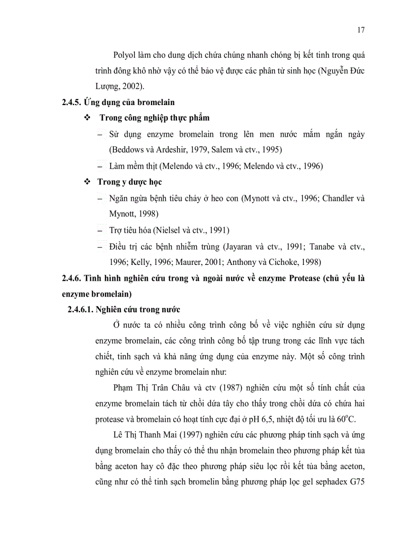 image for page Tinh sạch enzyme bromelain từ thân dứa Ananas comosus L Merr bằng phương pháp sắc ký trao đổi ion