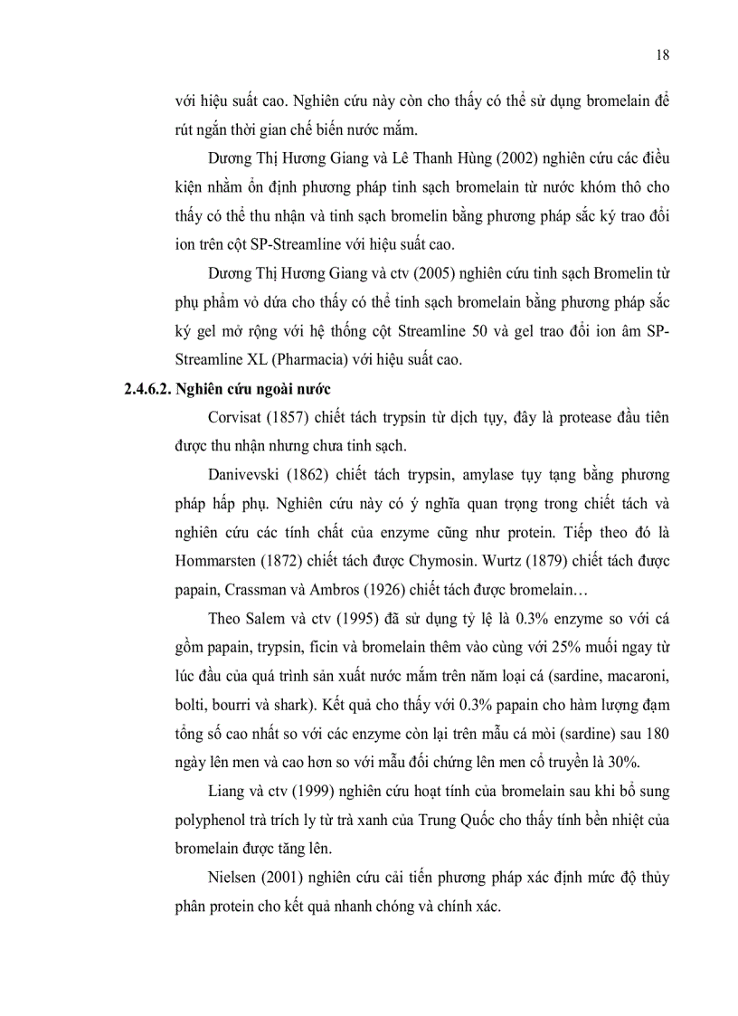 image for page Tinh sạch enzyme bromelain từ thân dứa Ananas comosus L Merr bằng phương pháp sắc ký trao đổi ion