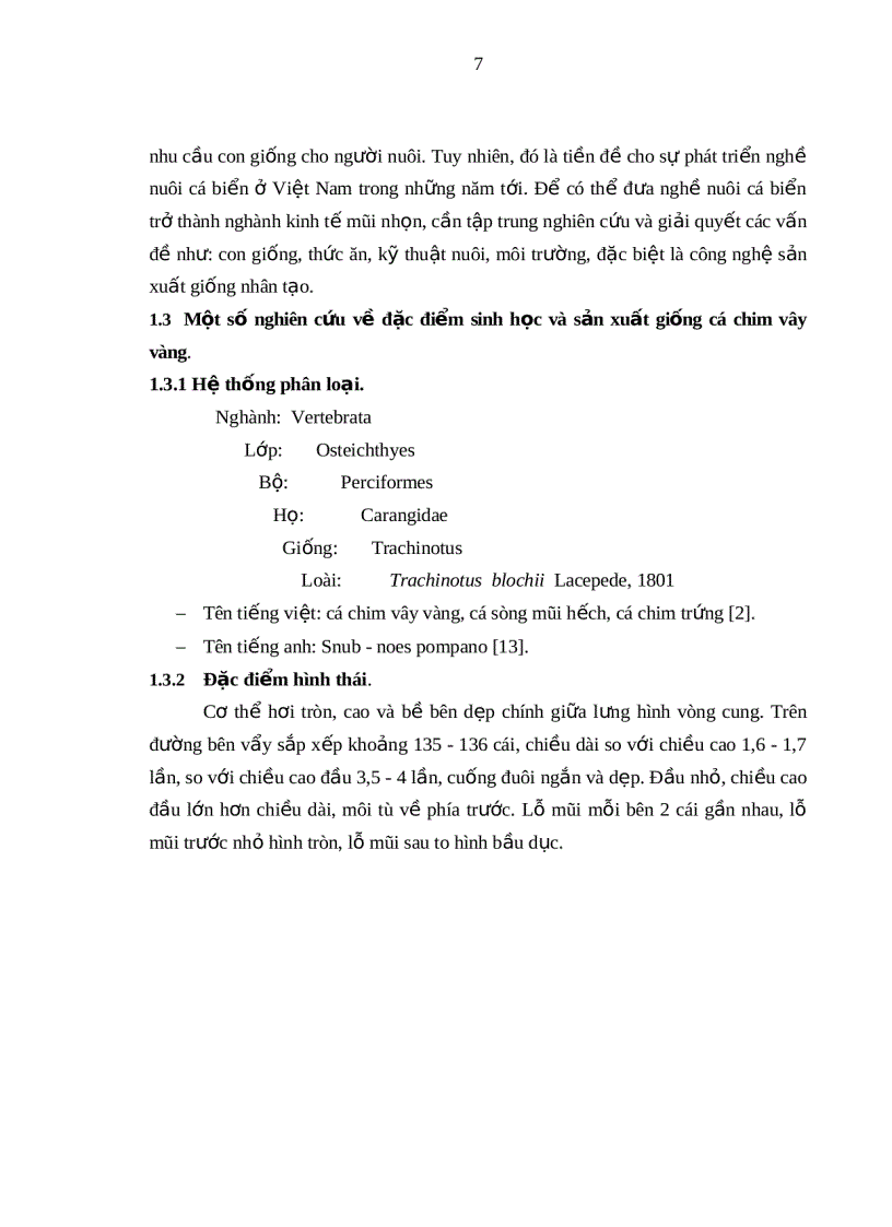 image for page Tìm hiểu kỹ thuật ương giống cá chim vây vàng Trachinotus blochii Lacepede 1801 tại Trại Thực nghiệm sản xuất Hải sản Vĩnh Hòa Nha Trang