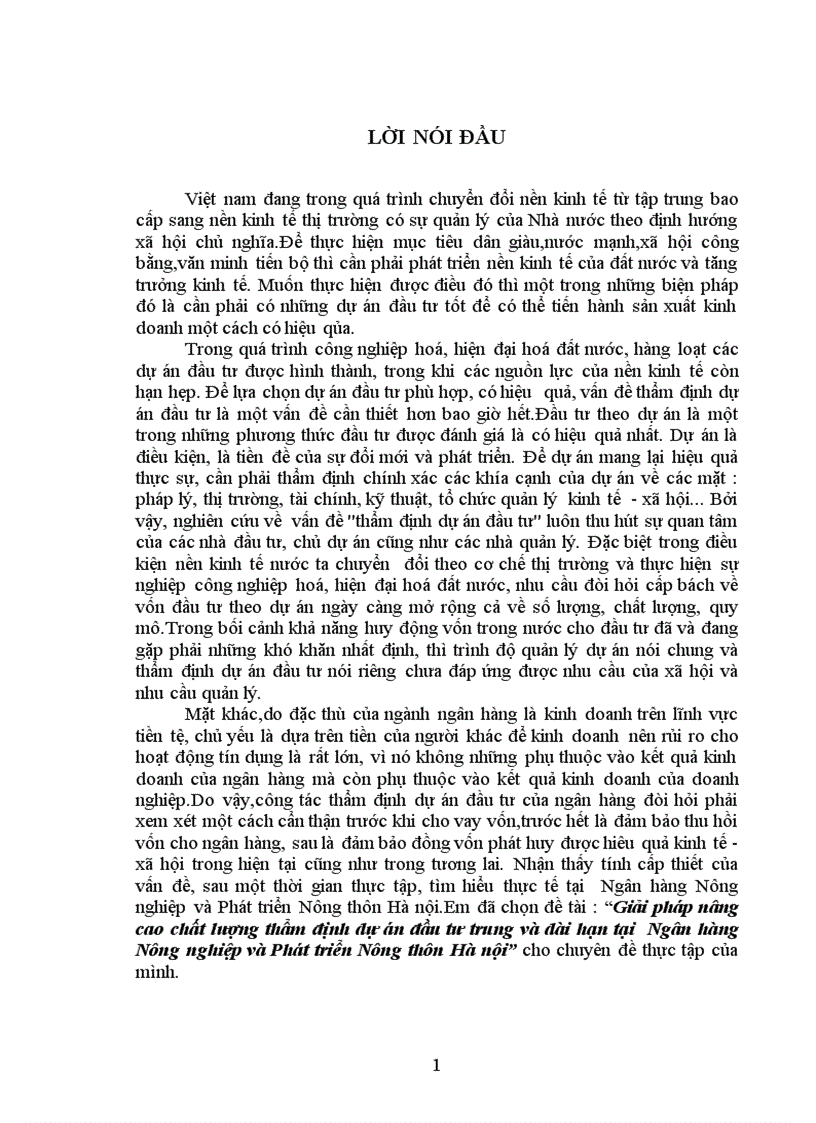 image for page Giải pháp nâng cao chất lượng thẩm định dự án đầu tư trung dài hạn tại Ngân Hàng NN PTNT Hà Nội