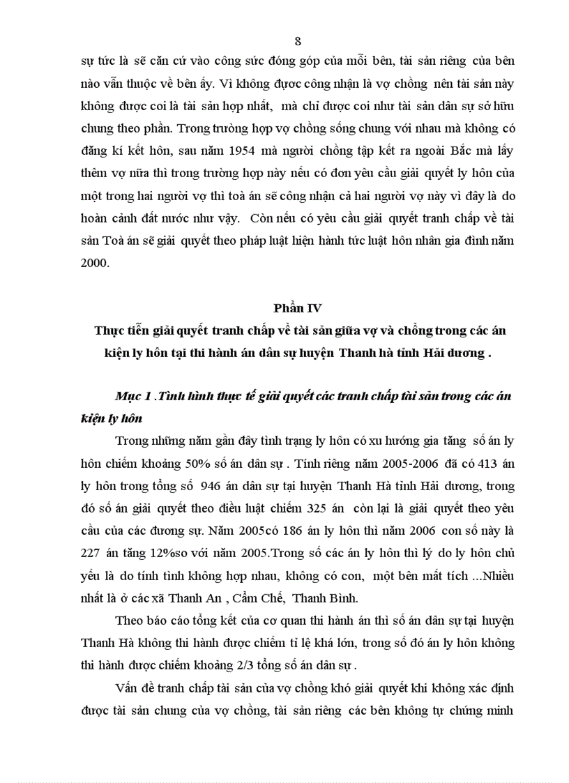 image for page Các án kiện ly hôn về vấn đề giải quyết tranh chấp tài sản vợ chồng huyện Thanh hà tỉnh Hải dương