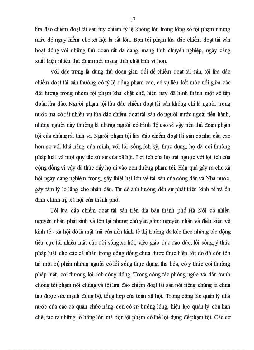 image for page Tình hình phạm tội nguyên nhân và các biện pháp đấu tranh phòng chống tội lừa đảo chiếm đoạt tài sản trên địa bàn thành phố Hà Nội