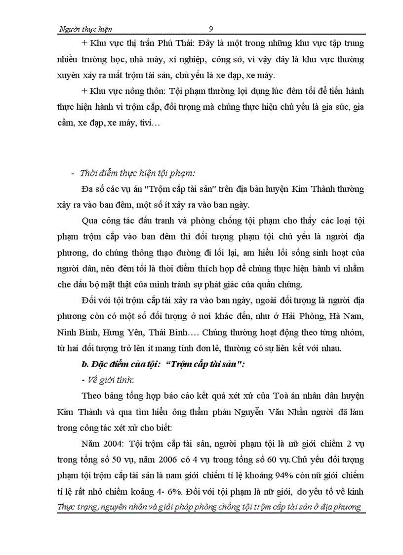 image for page Thực trạng nguyên nhân và giải pháp phòng chống tội trộm cắp tài sản ở huyện Kim Thành tỉnh Hải Dương