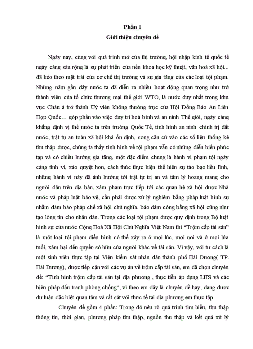 image for page Tình hình trộm cắp tài sản tại thành phố Hải Dương thực tiễn áp dụng LHS và các biện pháp đấu tranh phòng chống